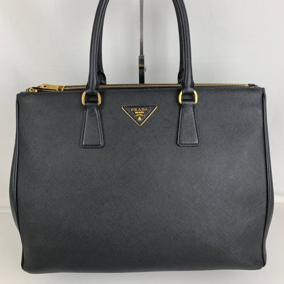 Prada Handbags - Prada Saffiano Lux Black Galleria Zip Tote